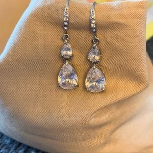 Teardrop CZ dangle earrings